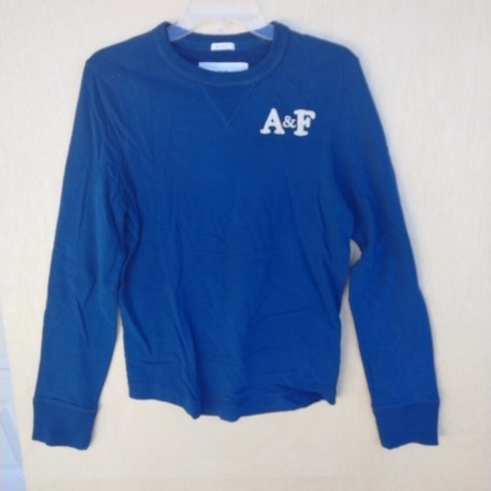 Abercrombie & Fitch Muscle Gym Sweatshirt Embroidered Small Royal Blue Preppy